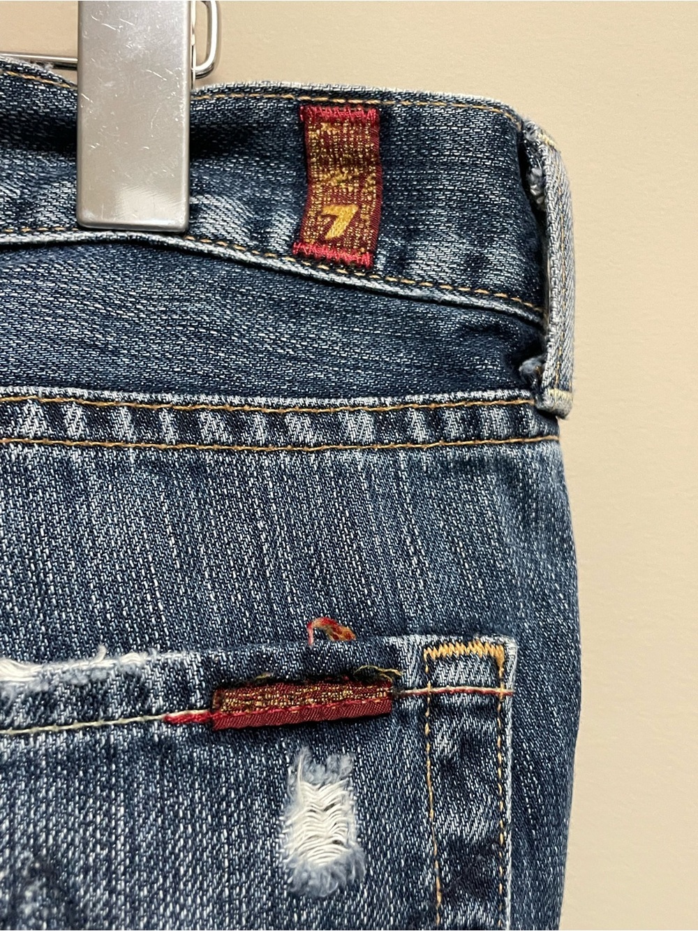7 For All Mankind Dark Blue Wash Denim Jeans Women’s Size 33 - Picture 11 of 16